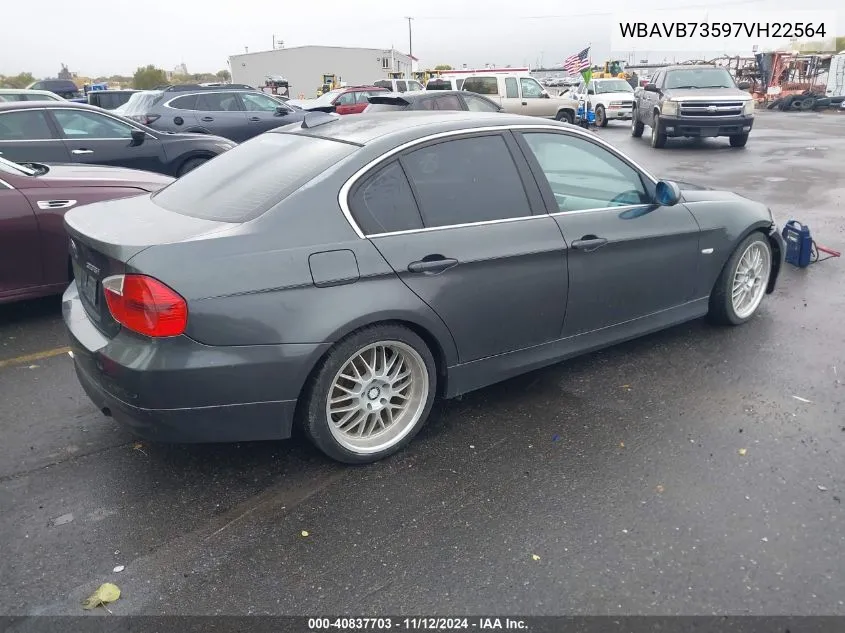 2007 BMW 335I VIN: WBAVB73597VH22564 Lot: 40837703