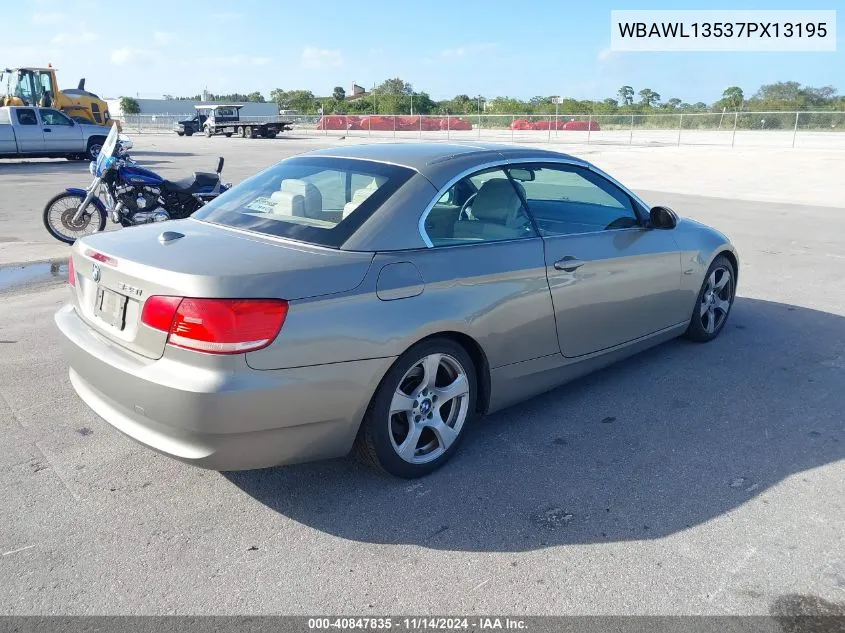 2007 BMW 328I VIN: WBAWL13537PX13195 Lot: 40847835