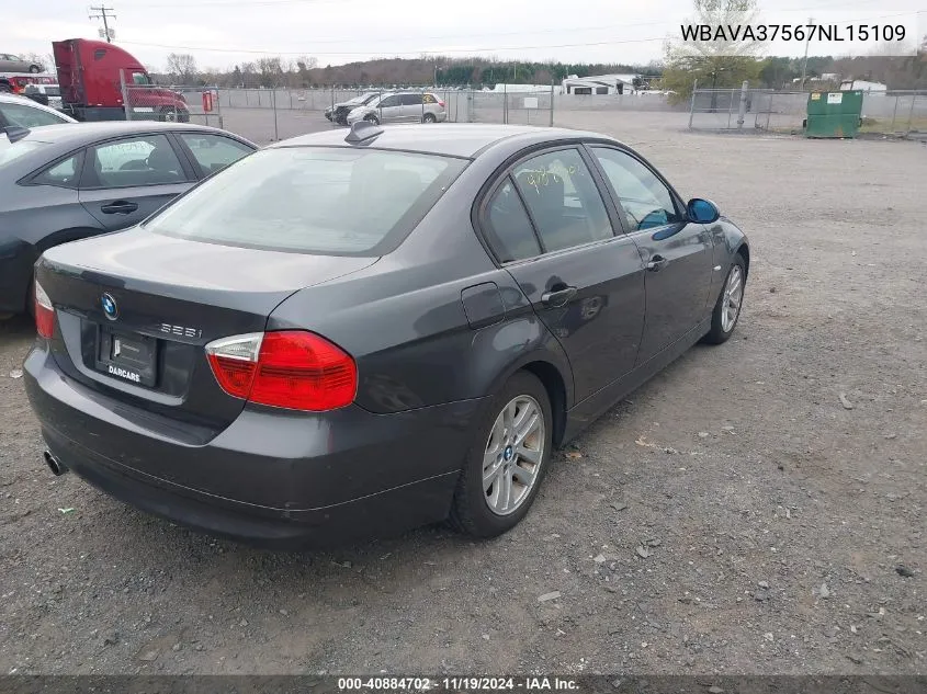 2007 BMW 328I VIN: WBAVA37567NL15109 Lot: 40884702