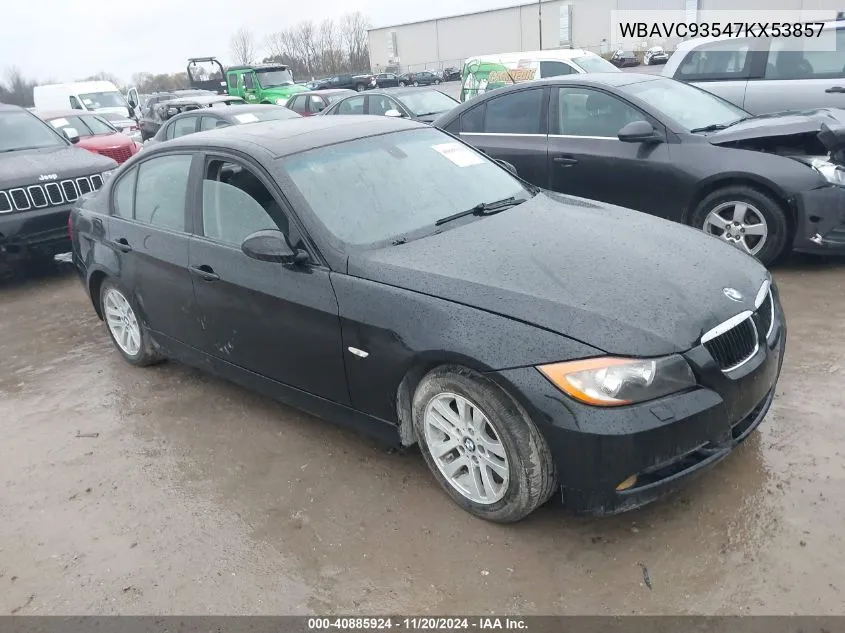 2007 BMW 328Xi VIN: WBAVC93547KX53857 Lot: 40885924