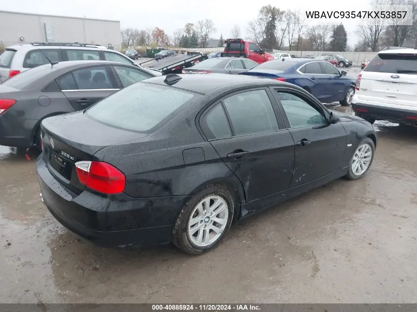 2007 BMW 328Xi VIN: WBAVC93547KX53857 Lot: 40885924