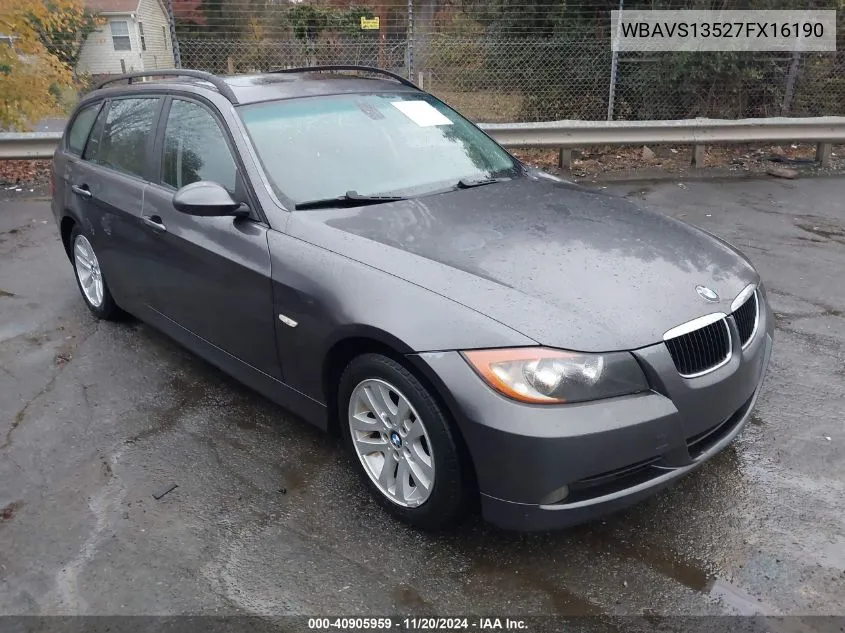 2007 BMW 328I VIN: WBAVS13527FX16190 Lot: 40905959