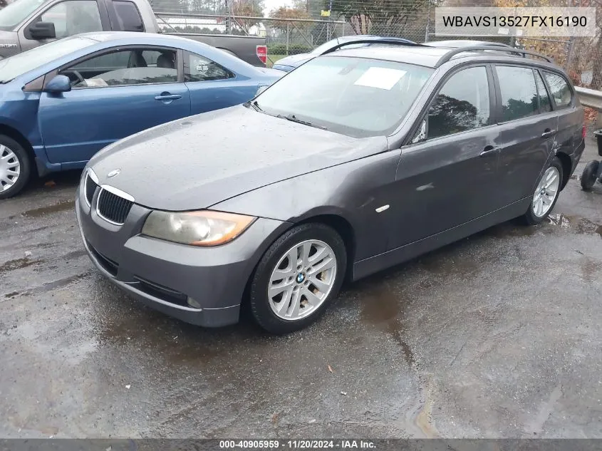 2007 BMW 328I VIN: WBAVS13527FX16190 Lot: 40905959