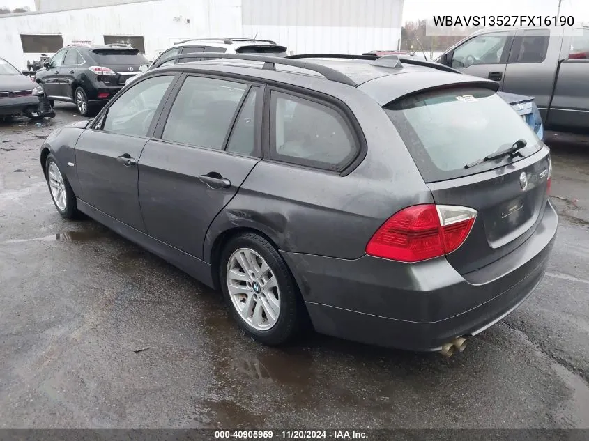 2007 BMW 328I VIN: WBAVS13527FX16190 Lot: 40905959