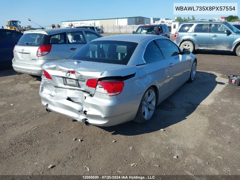 2008 BMW 335 I VIN: WBAWL735X8PX57554 Lot: 12055500