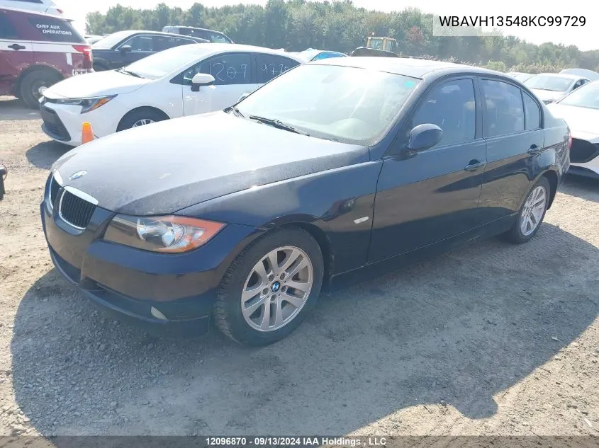 2008 BMW 323 I VIN: WBAVH13548KC99729 Lot: 12096870