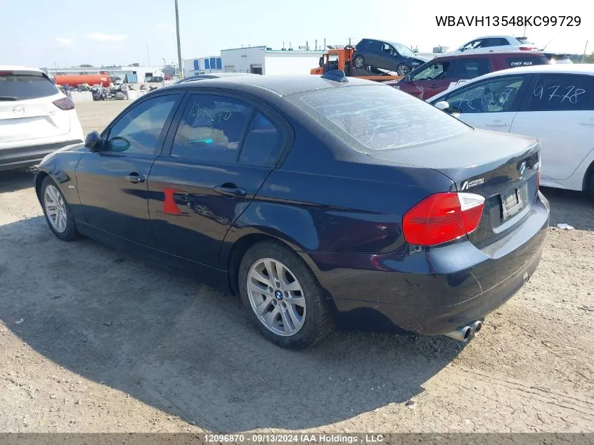 2008 BMW 323 I VIN: WBAVH13548KC99729 Lot: 12096870