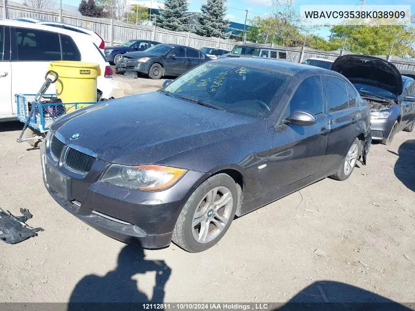 WBAVC93538K038909 2008 BMW 3 Series