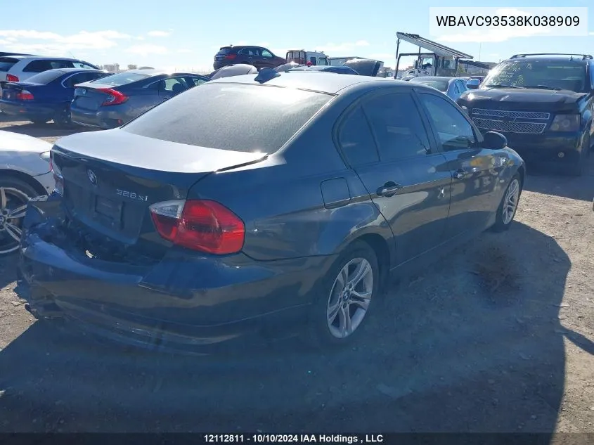 WBAVC93538K038909 2008 BMW 3 Series