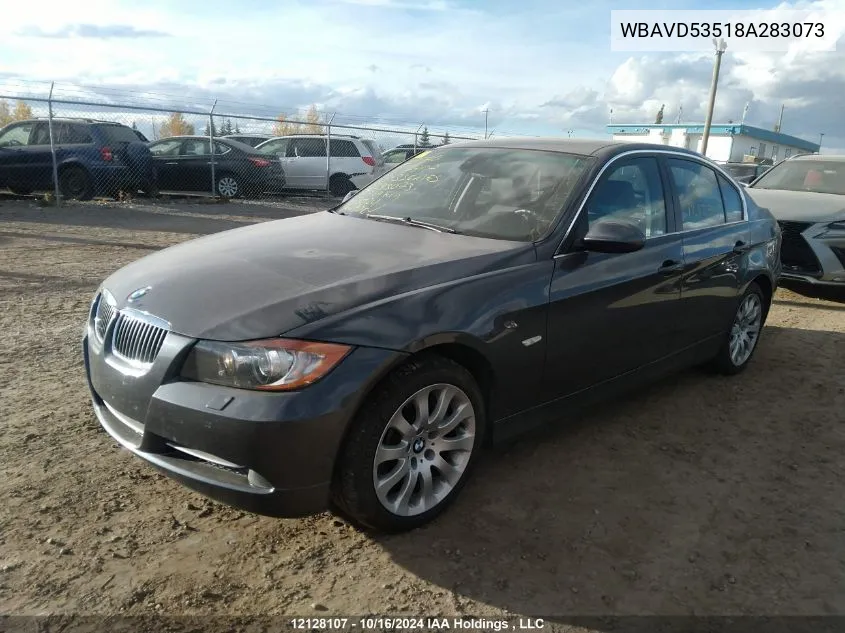 2008 BMW 3 Series VIN: WBAVD53518A283073 Lot: 12128107