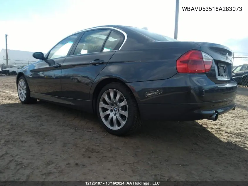 2008 BMW 3 Series VIN: WBAVD53518A283073 Lot: 12128107