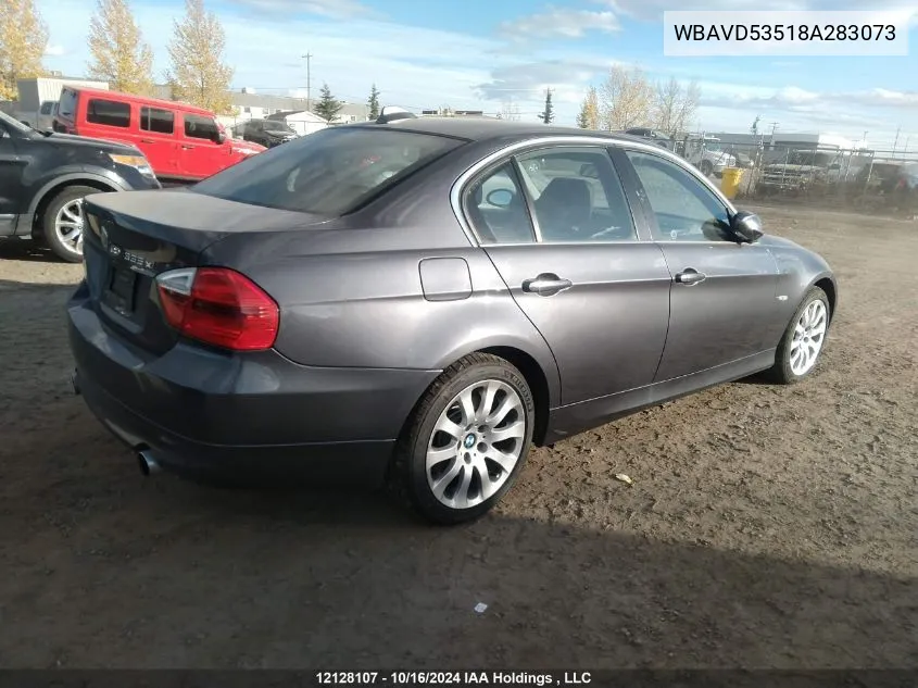 2008 BMW 3 Series VIN: WBAVD53518A283073 Lot: 12128107