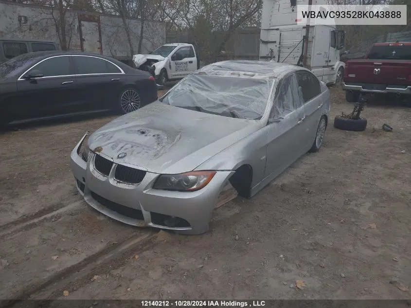 2008 BMW 3 Series VIN: WBAVC93528K043888 Lot: 12140212