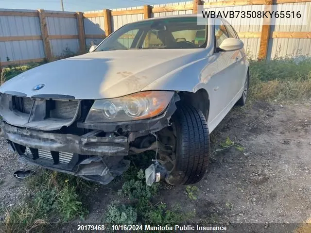 2008 BMW 335I VIN: WBAVB73508KY65516 Lot: 20179468