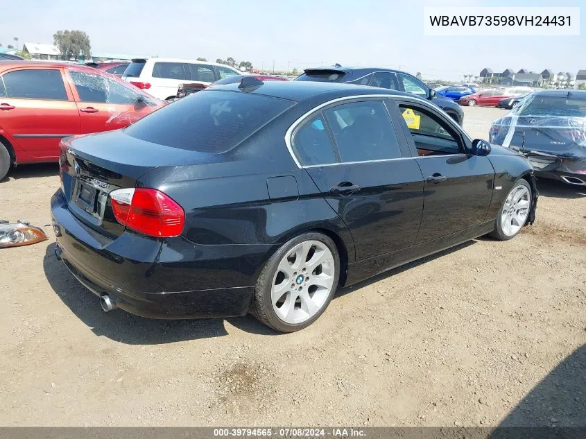 2008 BMW 335I VIN: WBAVB73598VH24431 Lot: 39794565