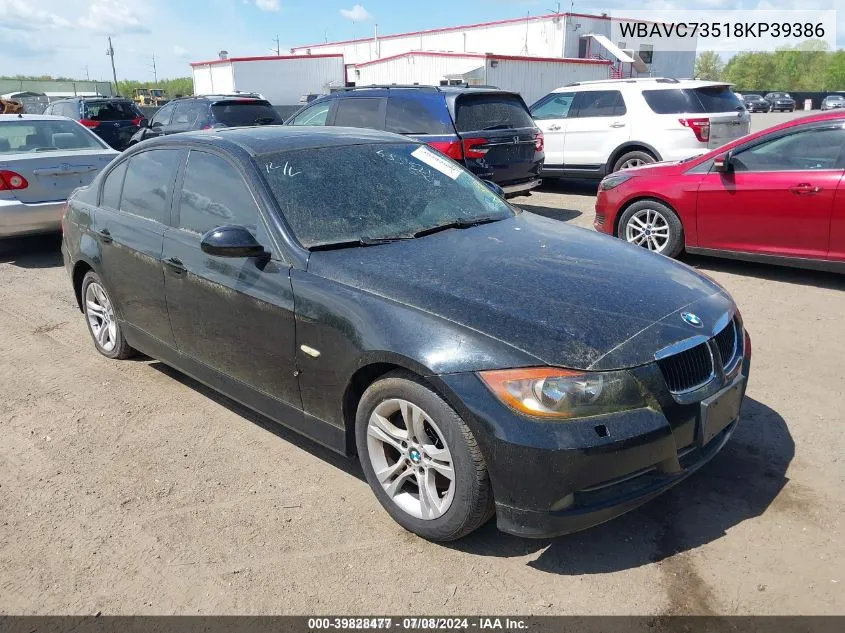 2008 BMW 328Xi VIN: WBAVC73518KP39386 Lot: 39828477