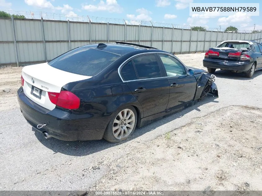 2008 BMW 335I VIN: WBAVB77588NH79589 Lot: 39875528