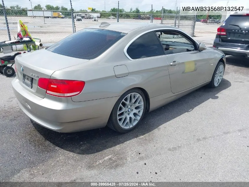 2008 BMW 328I VIN: WBAWB33568P132547 Lot: 39955428