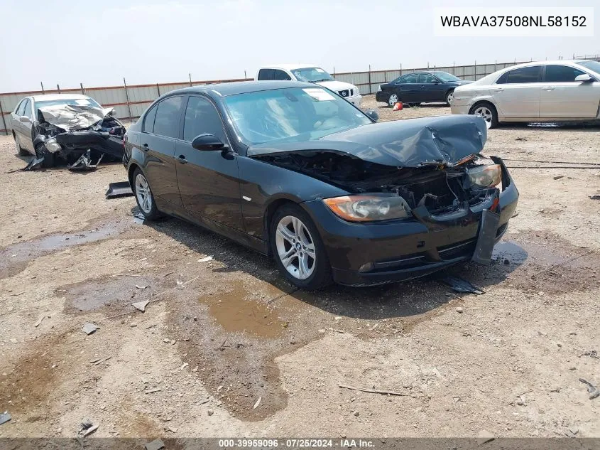 WBAVA37508NL58152 2008 BMW 328I