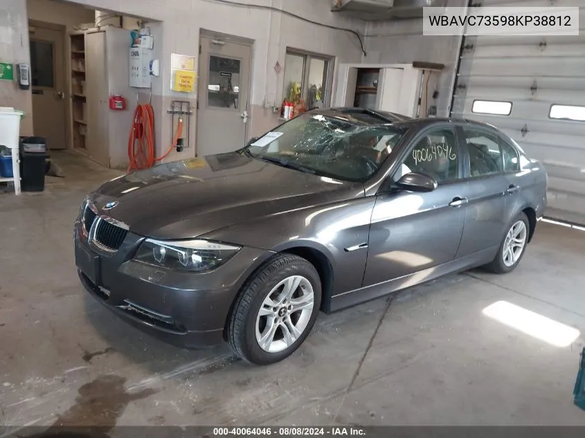 2008 BMW 328Xi VIN: WBAVC73598KP38812 Lot: 40064046