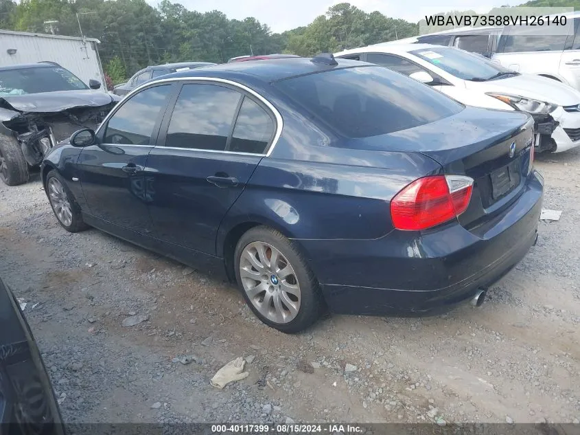 2008 BMW 335I VIN: WBAVB73588VH26140 Lot: 40117399