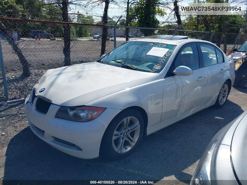 2008 BMW 328Xi VIN: WBAVC73548KP39964 Lot: 40155520