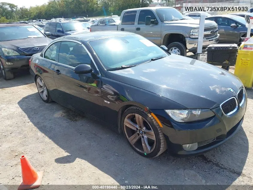 2008 BMW 335I VIN: WBAWL735X8PX51933 Lot: 40198440