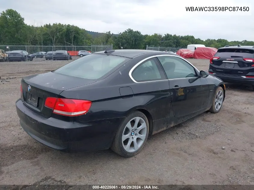 2008 BMW 328Xi VIN: WBAWC33598PC87450 Lot: 40225061