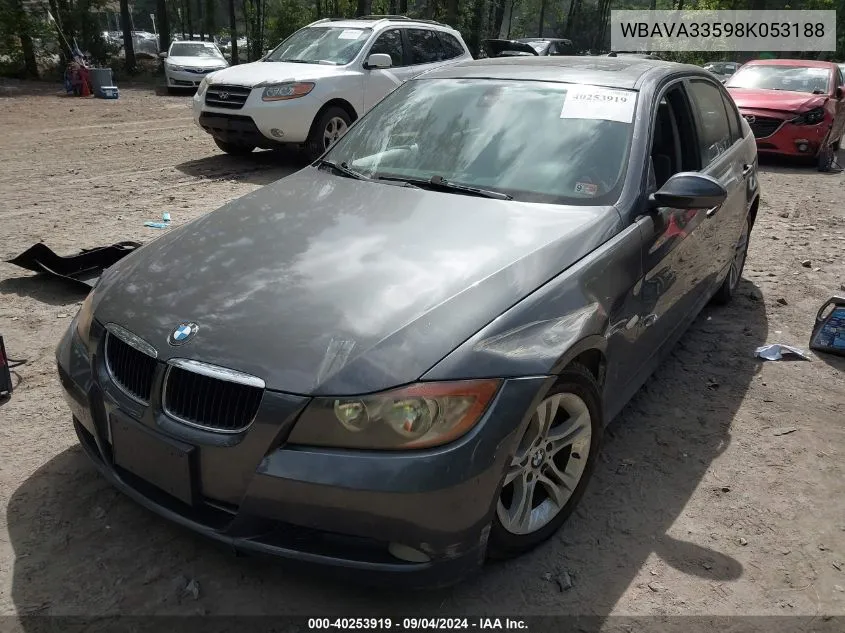 2008 BMW 328I VIN: WBAVA33598K053188 Lot: 40253919