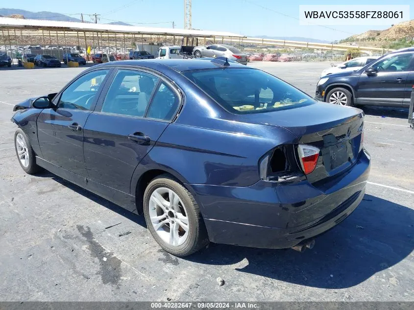 2008 BMW 328I I Sulev VIN: WBAVC53558FZ88061 Lot: 40282647