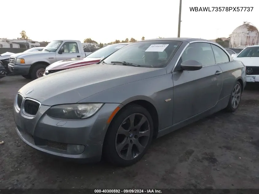 2008 BMW 335I VIN: WBAWL73578PX57737 Lot: 40300592