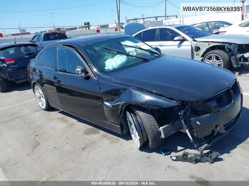 2008 BMW 335I VIN: WBAVB73568KY63351 Lot: 40300630