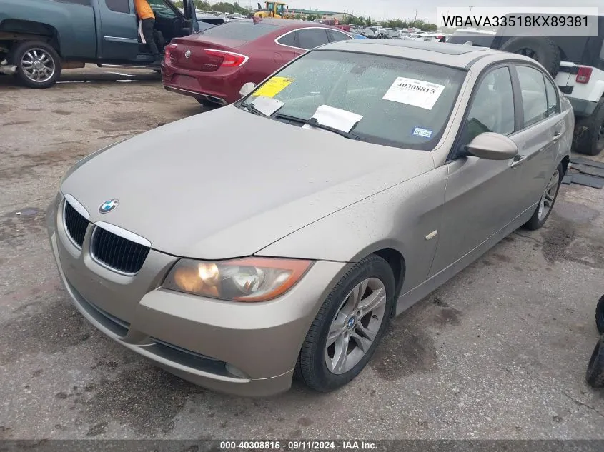 WBAVA33518KX89381 2008 BMW 328 I