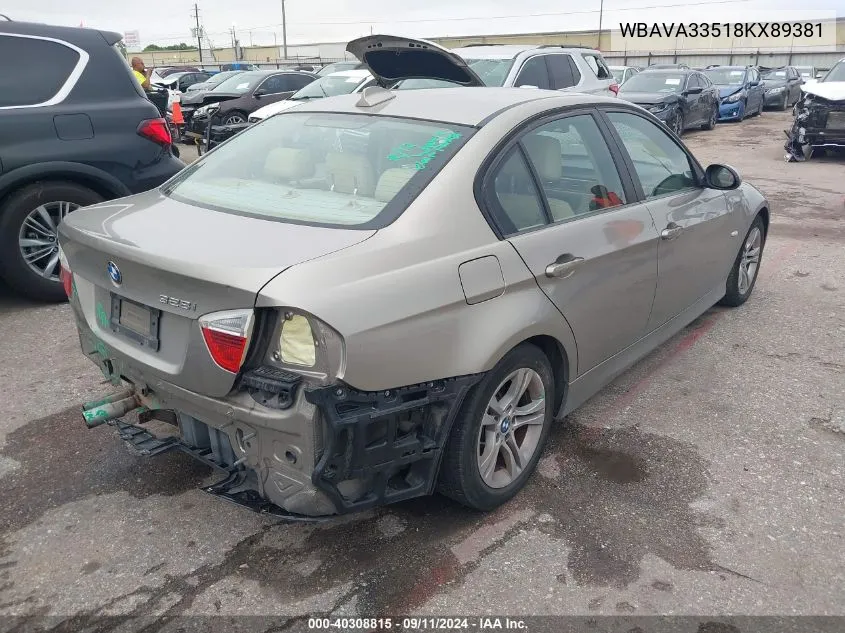 WBAVA33518KX89381 2008 BMW 328 I