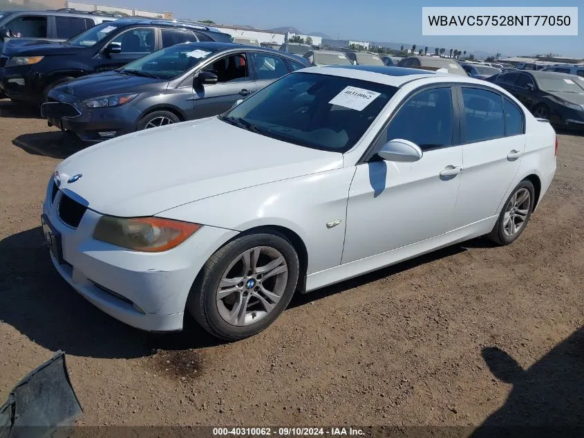 2008 BMW 328I VIN: WBAVC57528NT77050 Lot: 40310062