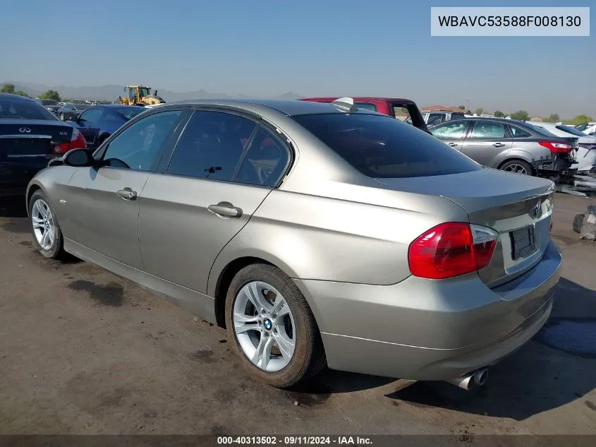 2008 BMW 328 I Sulev VIN: WBAVC53588F008130 Lot: 40313502