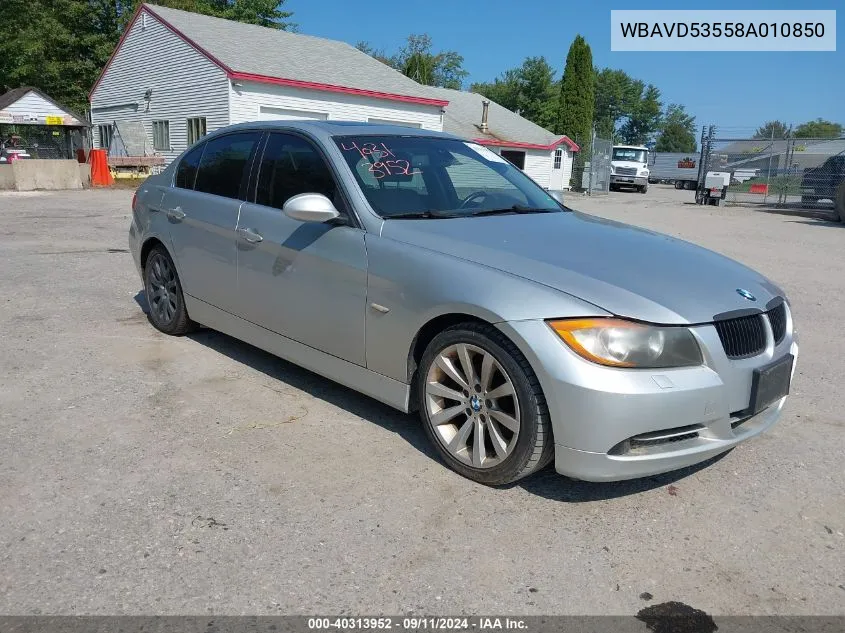 2008 BMW 335Xi Xi VIN: WBAVD53558A010850 Lot: 40313952