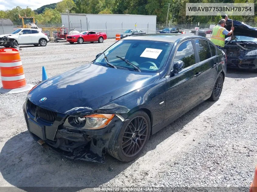 2008 BMW 335I VIN: WBAVB77538NH78754 Lot: 40366725