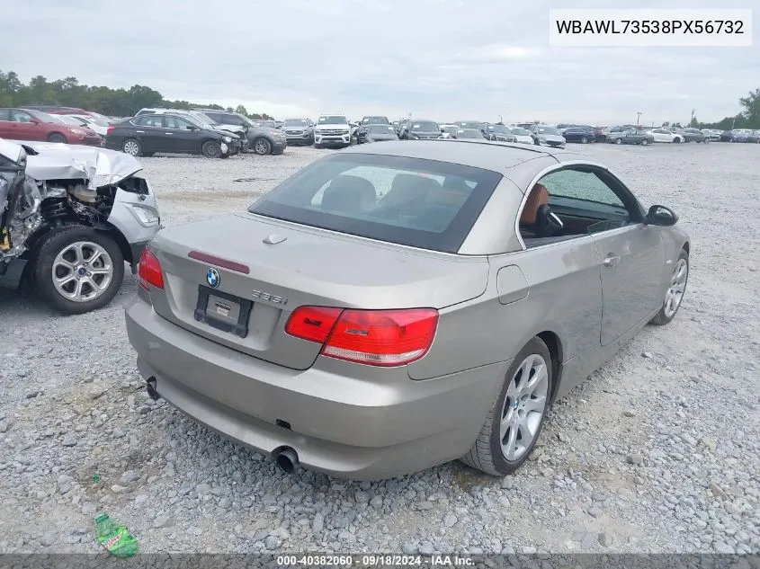 2008 BMW 335I I VIN: WBAWL73538PX56732 Lot: 40382060