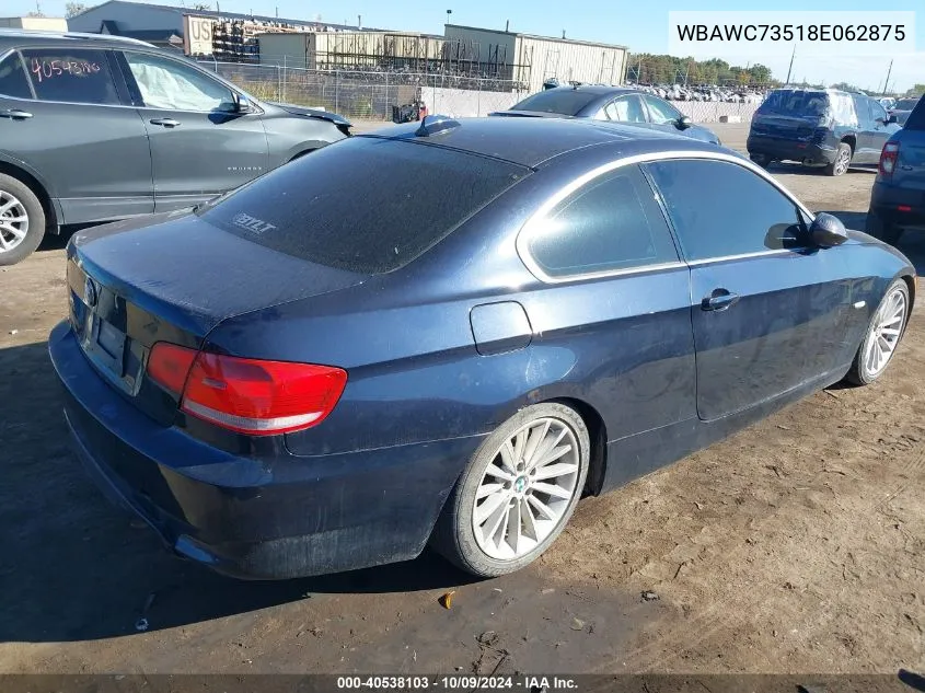 2008 BMW 335Xi Xi VIN: WBAWC73518E062875 Lot: 40538103