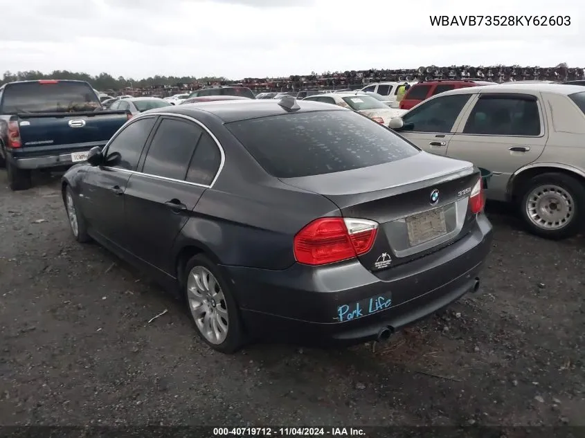 WBAVB73528KY62603 2008 BMW 335I