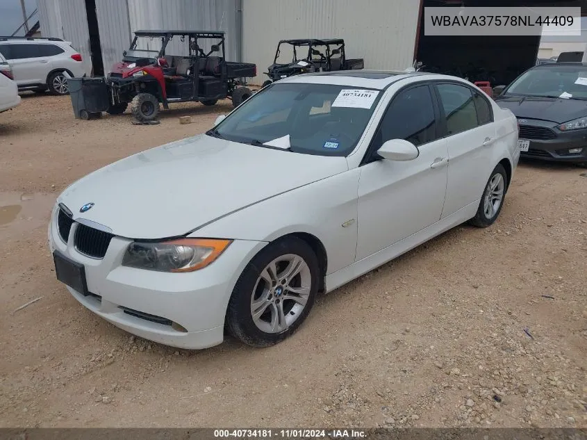 2008 BMW 328I VIN: WBAVA37578NL44409 Lot: 40734181