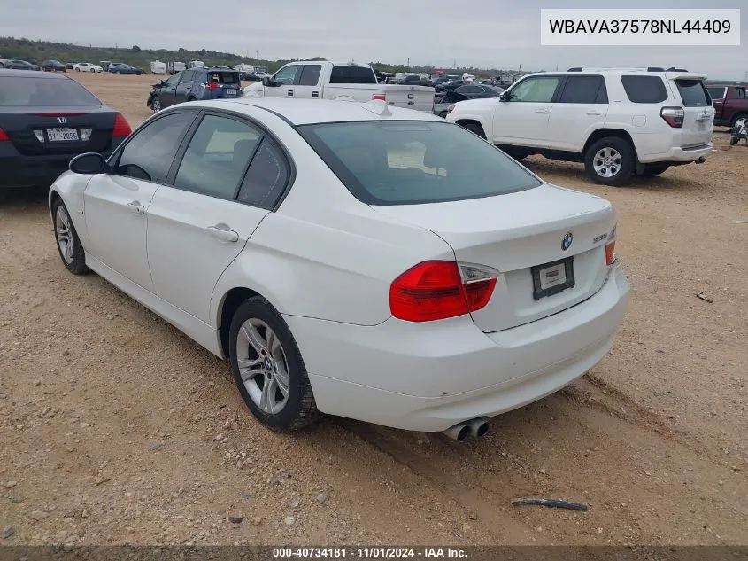 2008 BMW 328I VIN: WBAVA37578NL44409 Lot: 40734181