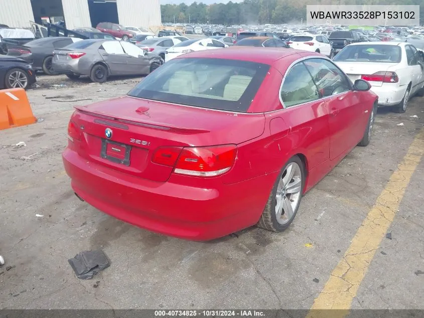 2008 BMW 328I VIN: WBAWR33528P153102 Lot: 40734825