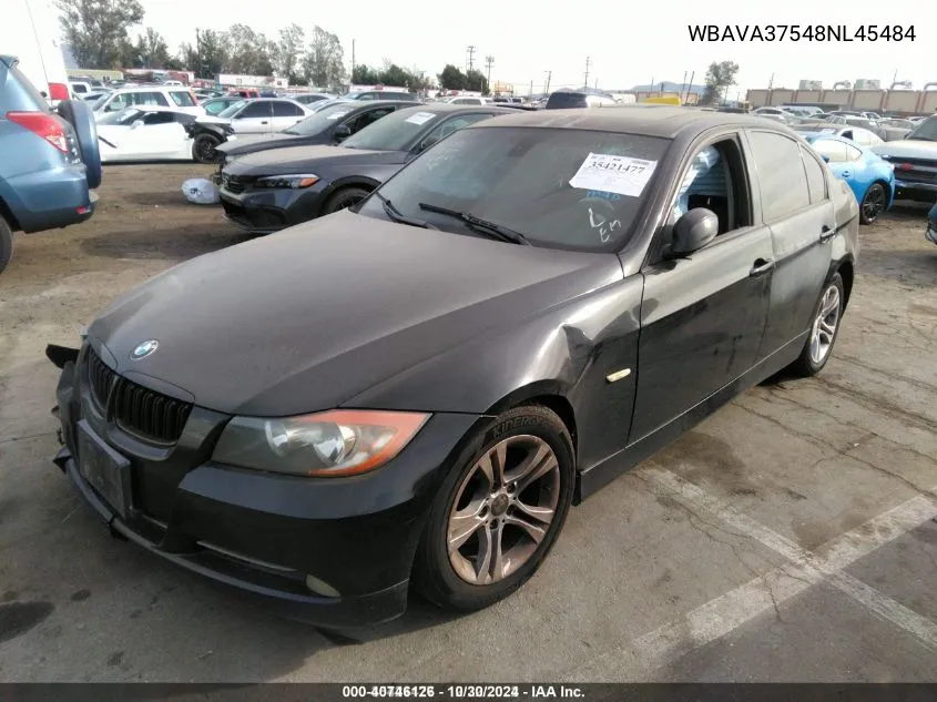 2008 BMW 328I VIN: WBAVA37548NL45484 Lot: 40746126