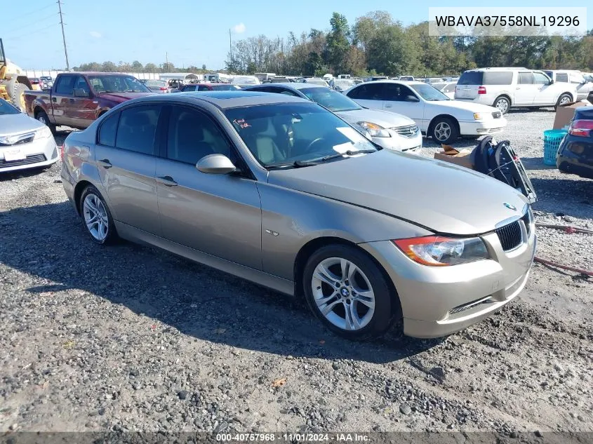 2008 BMW 328I VIN: WBAVA37558NL19296 Lot: 40757968