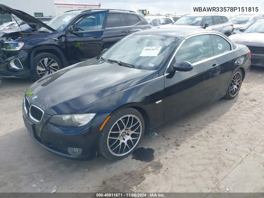 2008 BMW 328I VIN: WBAWR33578P151815 Lot: 40811671