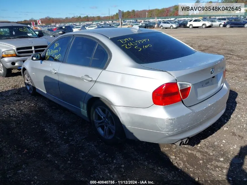 2008 BMW 328Xi VIN: WBAVC93548K042645 Lot: 40840755