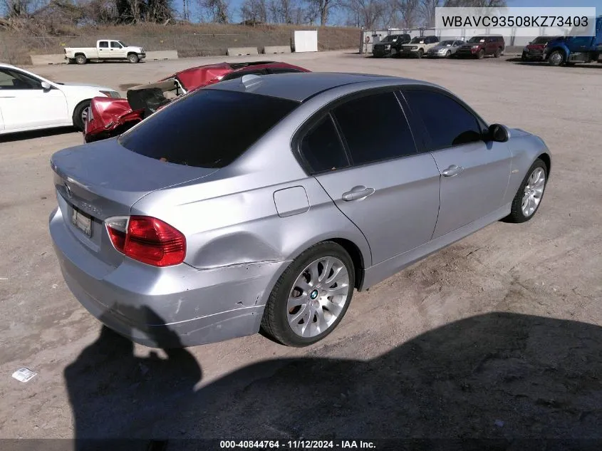 2008 BMW 328Xi VIN: WBAVC93508KZ73403 Lot: 40844764