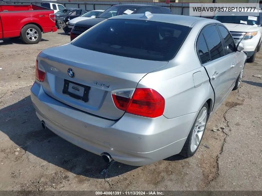 2008 BMW 335I VIN: WBAVB73578P101777 Lot: 40861391